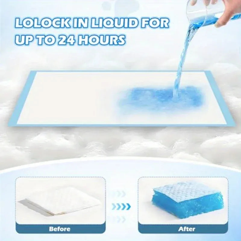 100-Count Super Absorbent Pet Urine Pads - Large Breed Puppy Potty Training Pads, Disposable Dog & Cat Housebreaking Mats