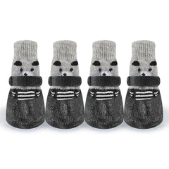2-Pair Dog Sock Shoes - Waterproof Knit Boots with Anti-Slip Soles