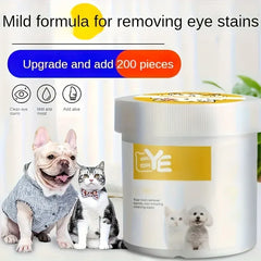 200-Count Pet Eye Wipes for Dogs & Cats - Gentle Tear Stain Remover, Ear Cleaning Wipes, Safe for All Breeds, Portable & Soft