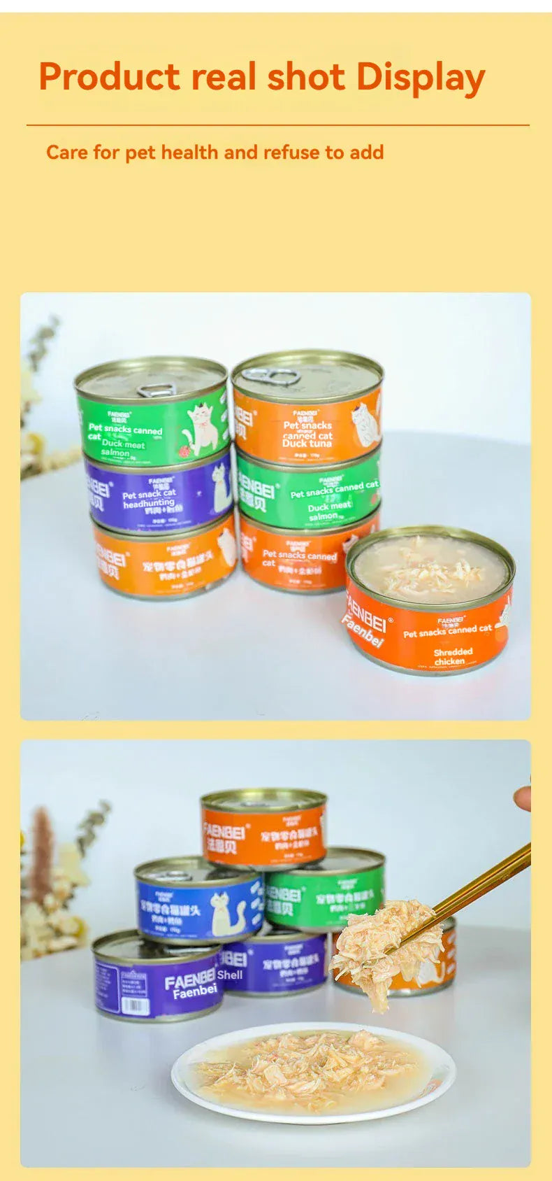 200g Premium Canned Cat Food | White Meat Tuna, Cod, Salmon & Chicken | Nutritious Wet Food for Kittens & Adult Cats | High-Protein Pet Snack & Meal