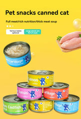 200g Premium Canned Cat Food | White Meat Tuna, Cod, Salmon & Chicken | Nutritious Wet Food for Kittens & Adult Cats | High-Protein Pet Snack & Meal