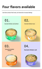 200g Premium Canned Cat Food | White Meat Tuna, Cod, Salmon & Chicken | Nutritious Wet Food for Kittens & Adult Cats | High-Protein Pet Snack & Meal
