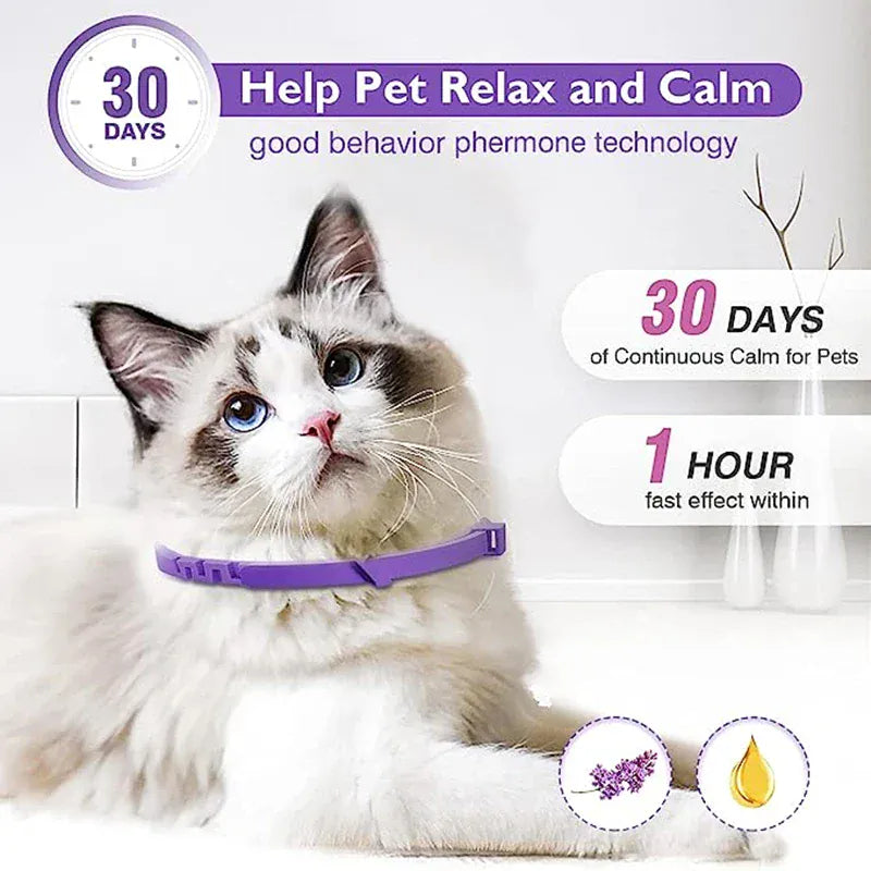 3-Pack Calming Collars for Dogs & Cats - 30 Day Pheromone Anxiety Relief