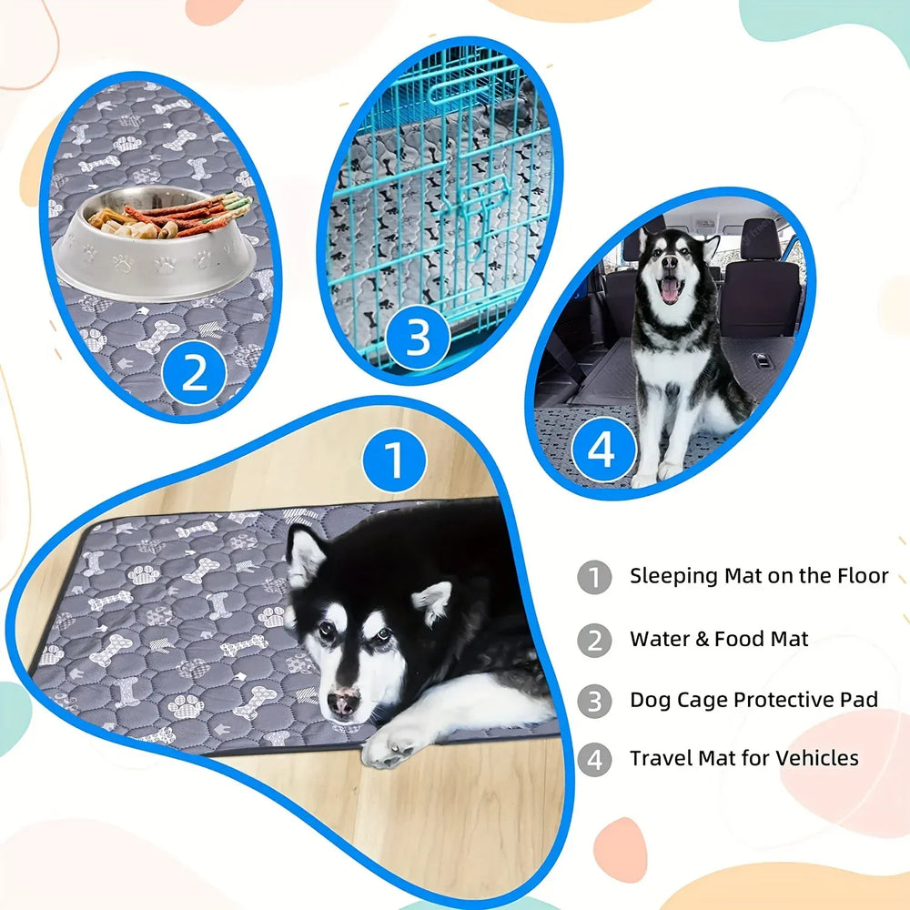 4-Layer Washable Dog Pee Pad - Reusable Puppy Training Pads, Non-Slip Whelping Mat for Crates, Furniture & Car Protection