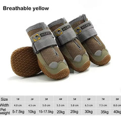 4-Pack Dog Boots - Waterproof Reflective Shoes for Medium Large Dogs