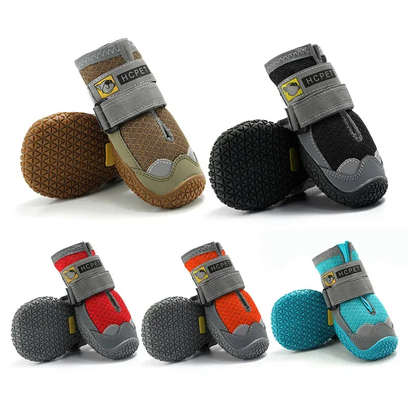 4-Pack Dog Boots - Waterproof Reflective Shoes for Medium Large Dogs