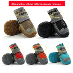 4-Pack Dog Boots - Waterproof Reflective Shoes for Medium Large Dogs