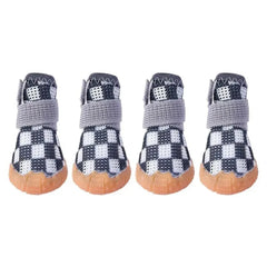 4-Pack Pet Dog Shoes - Breathable Anti-Skid Dog Boots with Hollow Design, Wear-Resistant Puppy Paw Protectors for All Seasons