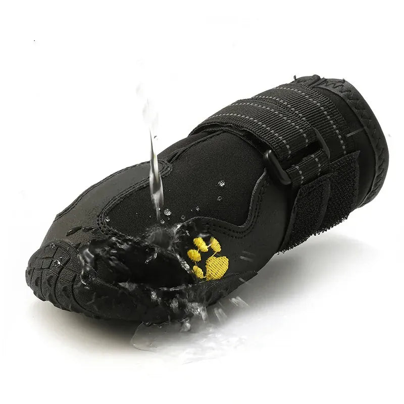 4-Pack Waterproof Dog Boots - Reflective Anti-Slip Shoes for Medium Large Dogs