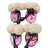 4-Pack Winter Dog Boots - Fleece Lined Waterproof Shoes with Anti-Slip Soles