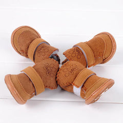 4-Pack Winter Dog Boots - Waterproof Anti-Slip Shoes for Small Medium Dogs