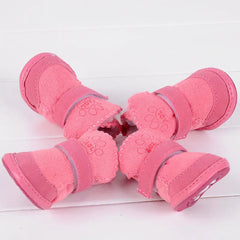 4-Pack Winter Dog Boots - Waterproof Anti-Slip Shoes for Small Medium Dogs
