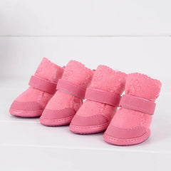 4-Pack Winter Dog Boots - Waterproof Anti-Slip Shoes for Small Medium Dogs