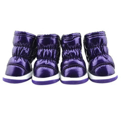 4-Pack Winter Dog Boots - Waterproof Slip-On Shoes for Small Dogs