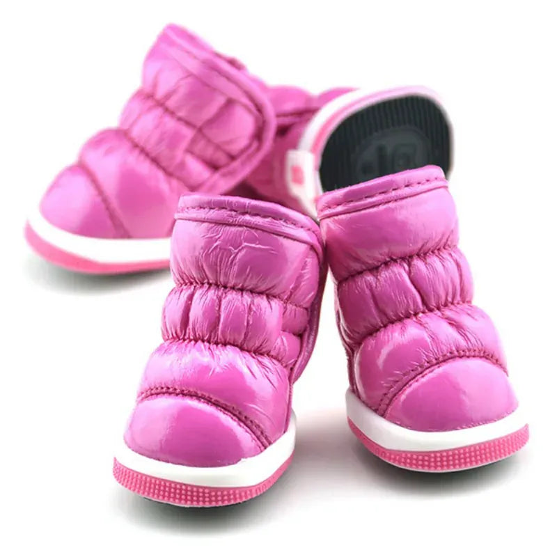 4-Pack Winter Dog Boots - Waterproof Slip-On Shoes for Small Dogs