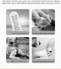 4-Pack Winter Pet Boots - Warm Anti-Slip Dog Shoes for Small Medium Dogs, Waterproof Snow Rain Boots with Secure Fasteners
