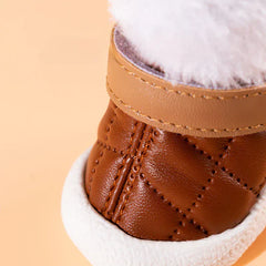4-Pack Winter Pet Boots - Warm Anti-Slip Dog Shoes for Small Medium Dogs, Waterproof Snow Rain Boots with Secure Fasteners