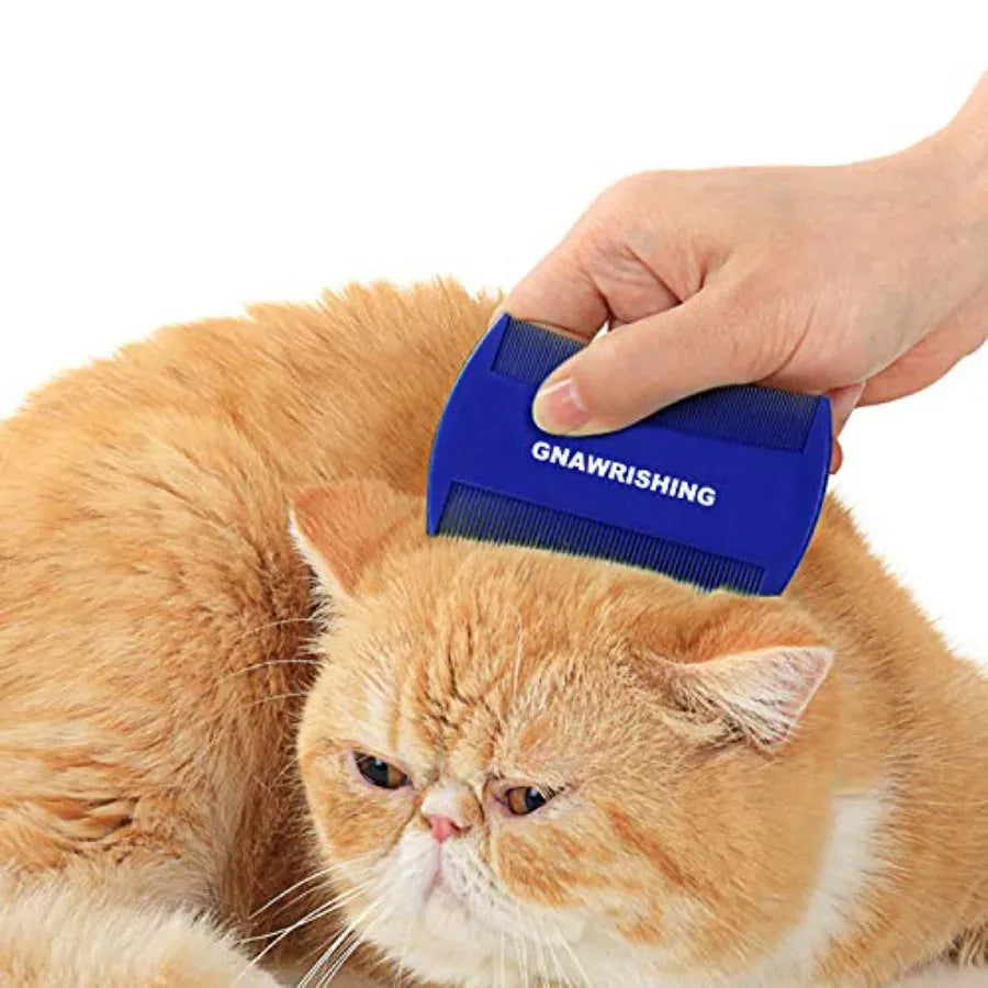 4-Piece Flea & Grooming Comb Set | High-Strength Pet Hair & Tear Stain Remover for Dogs & Cats | Effective Float Hair & Flea Removal