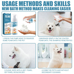 60ml Pet Dry Cleaning Shampoo Mousse | Waterless Grooming Foam for Dogs & Cats | Gentle, Safe, No-Rinse Deodorant | Outdoor & Travel Bath Supplies