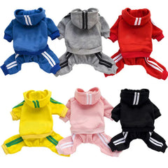 Adidog Winter Dog Jumpsuit | Thick Puppy Tracksuit for Small Dogs | Warm Pet Overalls & Hooded Outfit for Yorkie, Chihuahua & Pug