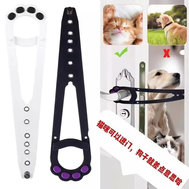 Adjustable Cat Door Holder Latch - 11.5" Elastic Gate Lock Strap, Pet Door Stopper to Keep Dogs Out, Flexible Door Latch for Pet Gates