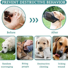Adjustable Dog Mouth Cover | Anti-Licking & Anti-Biting Pet Muzzle | Breathable Dog Mouthpiece for Drinking