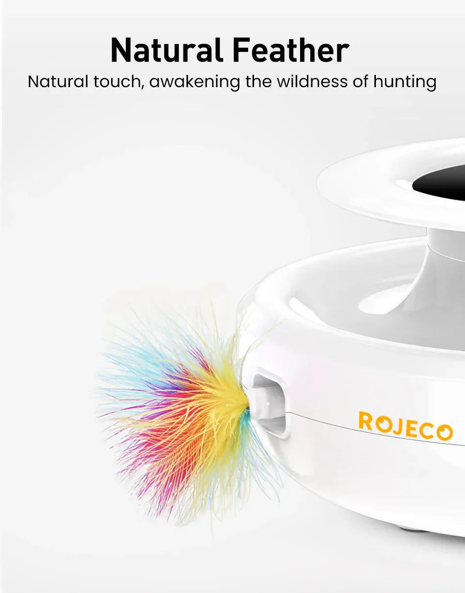 Automatic Cat Toy 2-in-1 - Smart Electronic Feather Ball 5 Mode Interactive