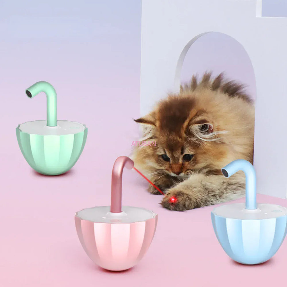 Automatic Laser Cat Toy - 360° Irregular Rotation Tumbler with Catnip Compartment