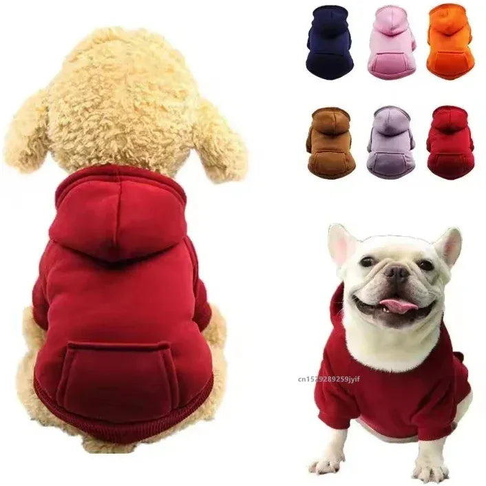 Autumn & Winter Pet Hoodie – Warm Cotton Hooded Sweatshirt for Cats, Kittens & Small Dogs