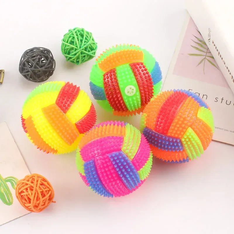 Balls For Dogs Dog Chewing Toy Toy For Dog Interactive Puppy Molar Glowing Led Light Up Bouncy Chew Ball Pet Color Small Animals