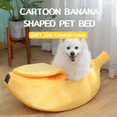 Banana Pet Bed Cat Nest - Cozy Winter Warm Cat & Small Dog House, Soft Coral Fleece for Chinchillas, Squirrels, Small Pets (Multiple Colors)