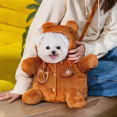 Bear Design Pet Shoulder Bag - Autumn Winter Warm Windproof Cat & Dog Crossbody Bag, Cute Cartoon Portable Outing Carrier (S/M/L)