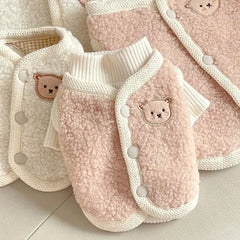 Bear Hoodie Dog Sweatshirt - Cute Winter Coat for Small Breeds