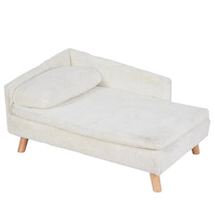 BINGOPAW Nordic Pet Sofa Bed - Elevated Dog & Cat Couch with Wooden Legs, Waterproof & Plush, for Small Pets, Beige