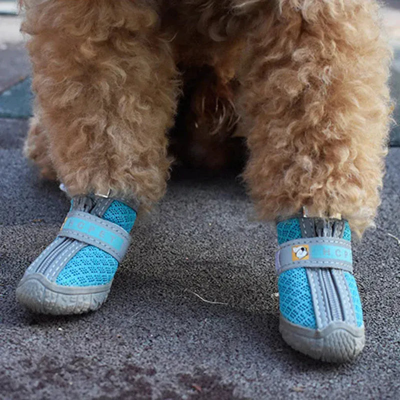 Breathable Dog Shoes - Anti-Slip Plush Boots for Small Medium Dogs