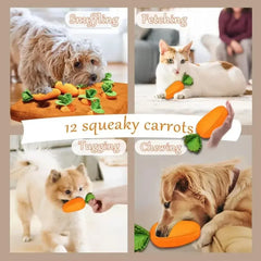 Carrot Snuffle Mat for Dogs & Cats – Interactive Puzzle Feeder Toy with Hiding Carrots