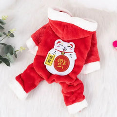 Cartoon Animal Dog & Cat Costume - Winter Warm Jumpsuit Pajamas