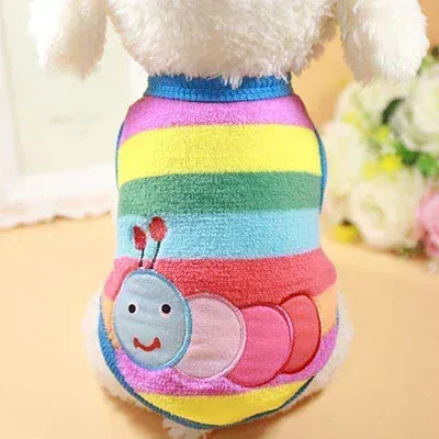 Cartoon Fleece Pet Clothes | Winter Warm Dog & Cat Vest – Cozy Sweater for Small Dogs & Cats