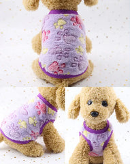 Cartoon Fleece Pet Clothes | Winter Warm Dog & Cat Vest – Cozy Sweater for Small Dogs & Cats