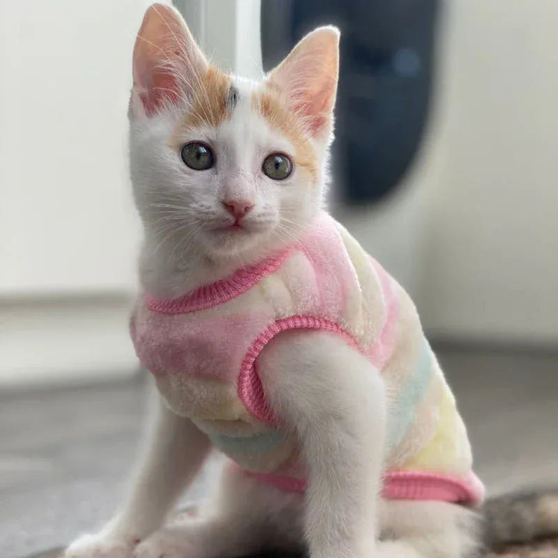 Cartoon Fleece Pet Clothes | Winter Warm Dog & Cat Vest – Cozy Sweater for Small Dogs & Cats