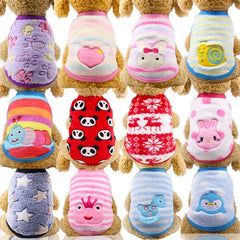 Cartoon Fleece Pet Clothes | Winter Warm Dog & Cat Vest – Cozy Sweater for Small Dogs & Cats