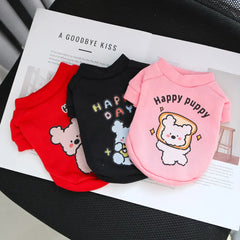 Cartoon Round Neck Hoodie - Plush Winter Sweater for Small Dogs & Cats
