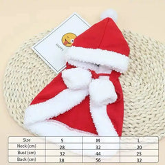 Cat Christmas Costume – Santa Claus Cosplay Cape & Scarf | Funny Pet Xmas Cloak for Cats & Small Dogs | Winter Dress-Up Outfit