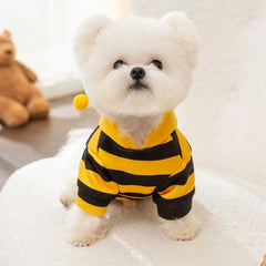 Cat Dog Bee CosCat & Dog Bee Costume | Pet Halloween Cosplay Outfit | Winter Warm Hoodies for Cats & Dogstume Soft Cat Holiday Cosplay Winter Warm Clothes Pet Bee Halloween Hoodies for Pet Supplies