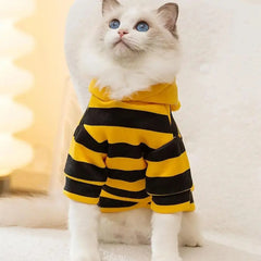 Cat Dog Bee CosCat & Dog Bee Costume | Pet Halloween Cosplay Outfit | Winter Warm Hoodies for Cats & Dogstume Soft Cat Holiday Cosplay Winter Warm Clothes Pet Bee Halloween Hoodies for Pet Supplies