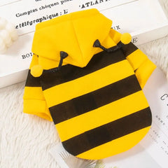 Cat Dog Bee CosCat & Dog Bee Costume | Pet Halloween Cosplay Outfit | Winter Warm Hoodies for Cats & Dogstume Soft Cat Holiday Cosplay Winter Warm Clothes Pet Bee Halloween Hoodies for Pet Supplies