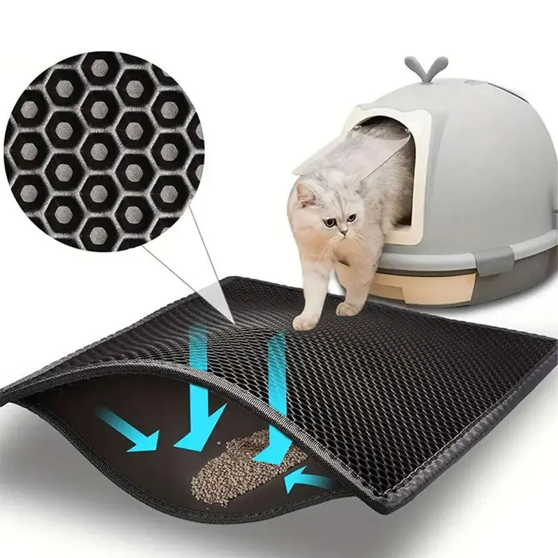 Cat Litter Mat - Waterproof Double Layer Litter Trapping Pad