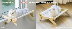Cat Window Perch 2-in-1 - Adjustable Hammock Bed for Indoor Cats 40lb Capacity