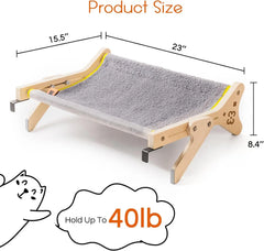 Cat Window Perch 2-in-1 - Adjustable Hammock Bed for Indoor Cats 40lb Capacity
