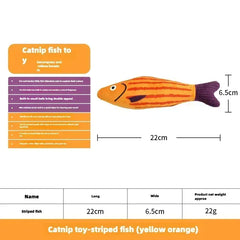 Catnip Fish Toy for Cats – Plush Simulation Fish with Interactive Chew & Pillow Design